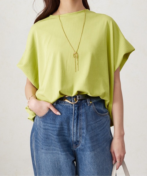 Chez toi（シェトワ）の「ショルダータックランダムリブプルオーバー（Tシャツ/カットソー・レディース・ブラック/オフホワイト/ブルー/イエロー・FREE）」の4枚目の写真