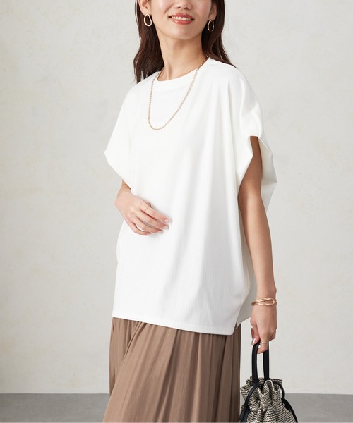 Chez toi（シェトワ）の「ショルダータックランダムリブプルオーバー（Tシャツ/カットソー・レディース・ブラック/オフホワイト/ブルー/イエロー・FREE）」の13枚目の写真