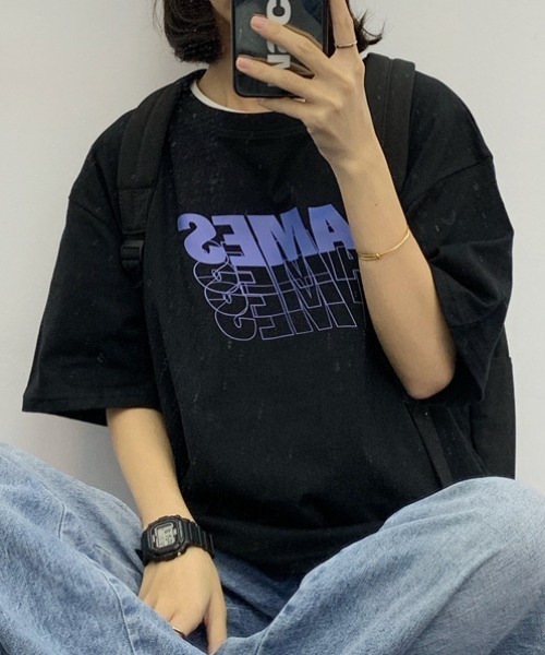 MGV(エムジーヴィー)の「Casual logo T-shirt(Tシャツ/カットソー・レディース・ホワイト/ブラック・MEDIUM/LARGE/X-LARGE)」の4枚目の写真