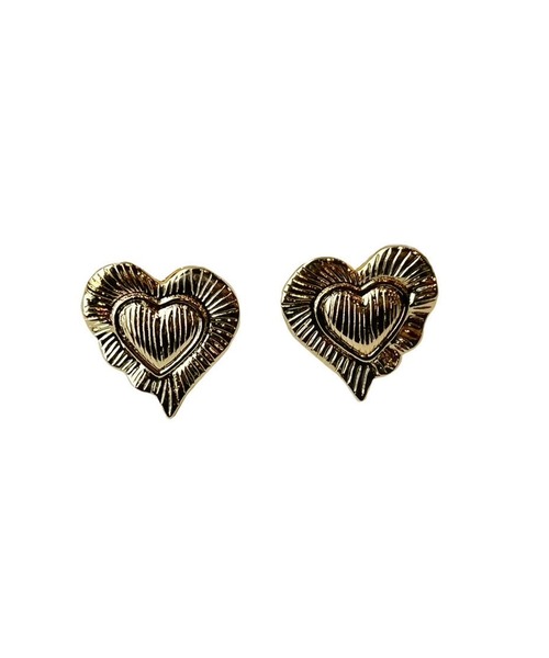 amplis(アンプリス)の「アンティークハートピアス/heart(ピアス(両耳用)・レディース・イエローゴールド/シルバー・FREE)」の5枚目の写真
