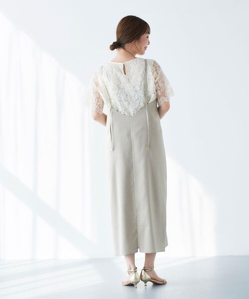 le.coeur blanc(ルクールブラン)の「リネンライクキャミワンピース(ワンピース・レディース・チャコールグレー/ベージュ・38)」の13枚目の写真