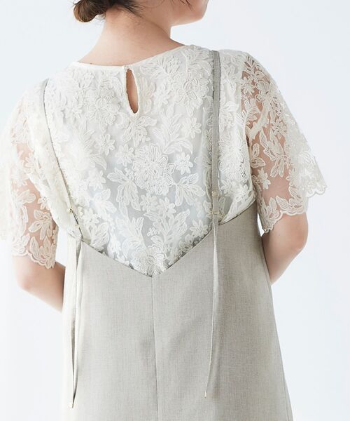 le.coeur blanc(ルクールブラン)の「リネンライクキャミワンピース(ワンピース・レディース・チャコールグレー/ベージュ・38)」の15枚目の写真