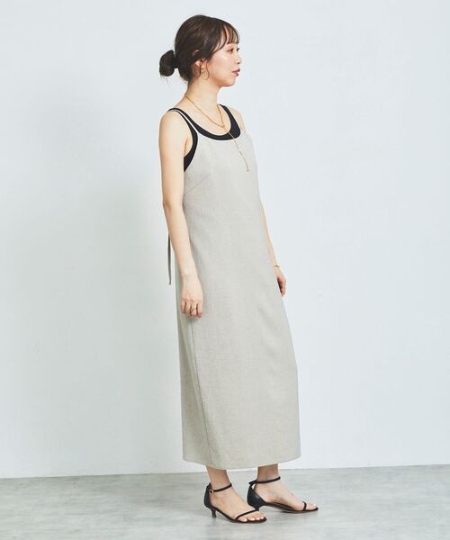 le.coeur blanc(ルクールブラン)の「リネンライクキャミワンピース(ワンピース・レディース・チャコールグレー/ベージュ・38)」の19枚目の写真