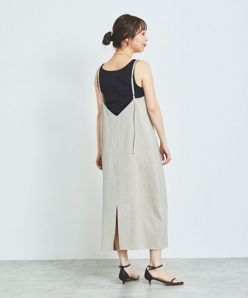 le.coeur blanc(ルクールブラン)の「リネンライクキャミワンピース(ワンピース・レディース・チャコールグレー/ベージュ・38)」の21枚目の写真