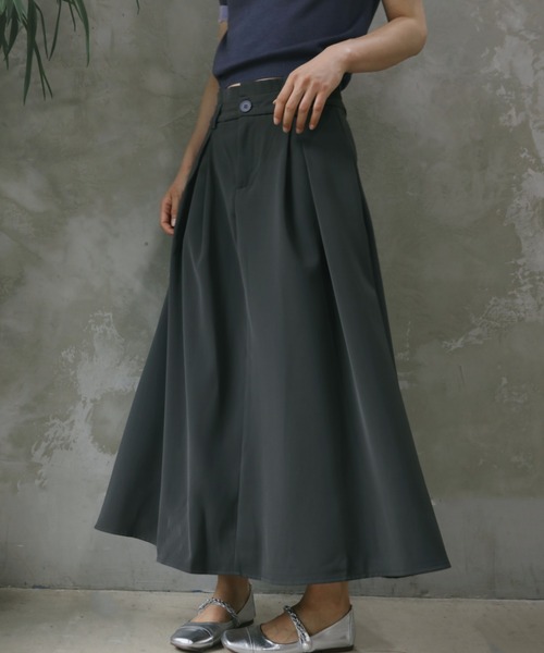 aimoha(アイモハ)の「【aimoha】ハイウエストフレアロングスカート(スカート・レディース・ダークグレー/ブラック・SMALL/MEDIUM/LARGE/X-LARGE)」の1枚目の写真
