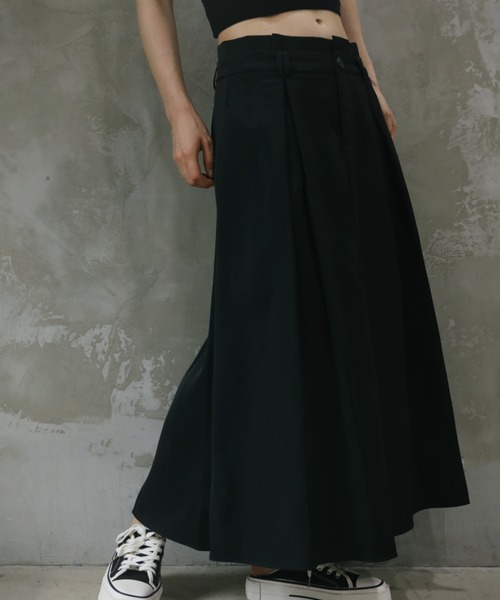 aimoha(アイモハ)の「【aimoha】ハイウエストフレアロングスカート(スカート・レディース・ダークグレー/ブラック・SMALL/MEDIUM/LARGE/X-LARGE)」の2枚目の写真