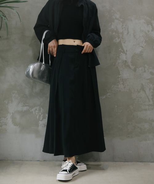 aimoha(アイモハ)の「【aimoha】ハイウエストフレアロングスカート(スカート・レディース・ダークグレー/ブラック・SMALL/MEDIUM/LARGE/X-LARGE)」の6枚目の写真