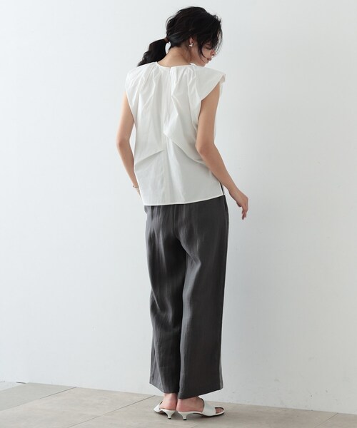 GALLEST（ギャレスト）の「◆タックフレンチスリーブブラウス（シャツ/ブラウス・レディース・ボルドー/ホワイト/ブラック・38）」の6枚目の写真