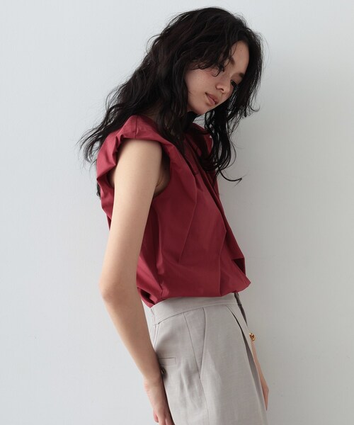 GALLEST（ギャレスト）の「◆タックフレンチスリーブブラウス（シャツ/ブラウス・レディース・ボルドー/ホワイト/ブラック・38）」の17枚目の写真