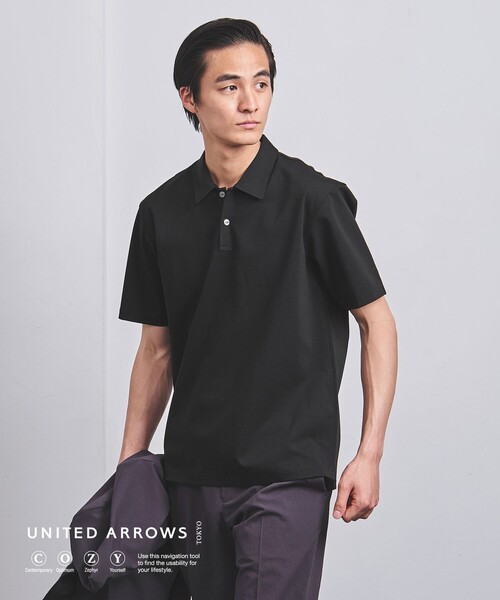 UNITED ARROWS（ユナイテッドアローズ）の「ポンチ ポロシャツ COZY -抗菌防臭・接触冷感-（ポロシャツ・メンズ・ナチュラル/ブラック/ホワイト/ネイビー・S/L/M/XL）」の2枚目の写真