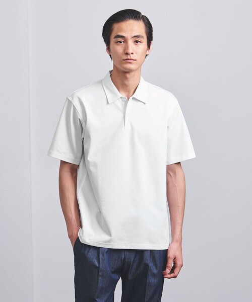 UNITED ARROWS（ユナイテッドアローズ）の「ポンチ ポロシャツ COZY -抗菌防臭・接触冷感-（ポロシャツ・メンズ・ナチュラル/ブラック/ホワイト/ネイビー・S/L/M/XL）」の5枚目の写真