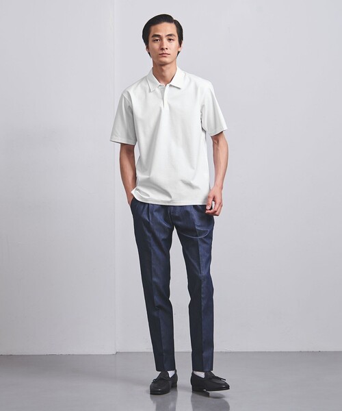 UNITED ARROWS（ユナイテッドアローズ）の「ポンチ ポロシャツ COZY -抗菌防臭・接触冷感-（ポロシャツ・メンズ・ナチュラル/ブラック/ホワイト/ネイビー・S/L/M/XL）」の6枚目の写真