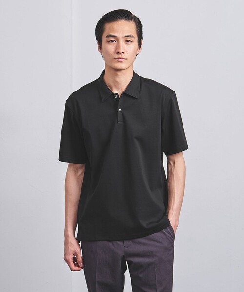 UNITED ARROWS（ユナイテッドアローズ）の「ポンチ ポロシャツ COZY -抗菌防臭・接触冷感-（ポロシャツ・メンズ・ナチュラル/ブラック/ホワイト/ネイビー・S/L/M/XL）」の7枚目の写真