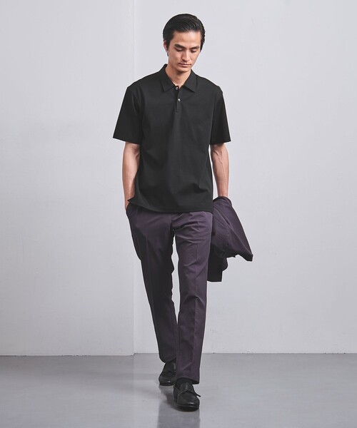 UNITED ARROWS（ユナイテッドアローズ）の「ポンチ ポロシャツ COZY -抗菌防臭・接触冷感-（ポロシャツ・メンズ・ナチュラル/ブラック/ホワイト/ネイビー・S/L/M/XL）」の8枚目の写真