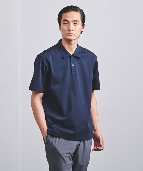 UNITED ARROWS（ユナイテッドアローズ）の「ポンチ ポロシャツ COZY -抗菌防臭・接触冷感-（ポロシャツ・メンズ・ナチュラル/ブラック/ホワイト/ネイビー・S/L/M/XL）」の11枚目の写真