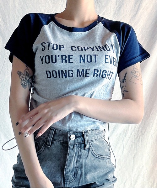 ROOPTOKYO(ループトウキョウ)の「サイドギャザーリンガー半袖Tシャツ(Tシャツ/カットソー・レディース・ブラック/ネイビー・FREE)」の18枚目の写真