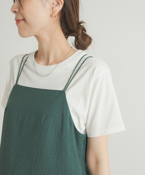 URBAN RESEARCH DOORS（アーバンリサーチドアーズ）の「『UR TECH』汗染み防止ベーシックTシャツ（Tシャツ/カットソー・レディース・ブルー/オフホワイト/ベージュ/チャコールグレー・MEDIUM）」の2枚目の写真