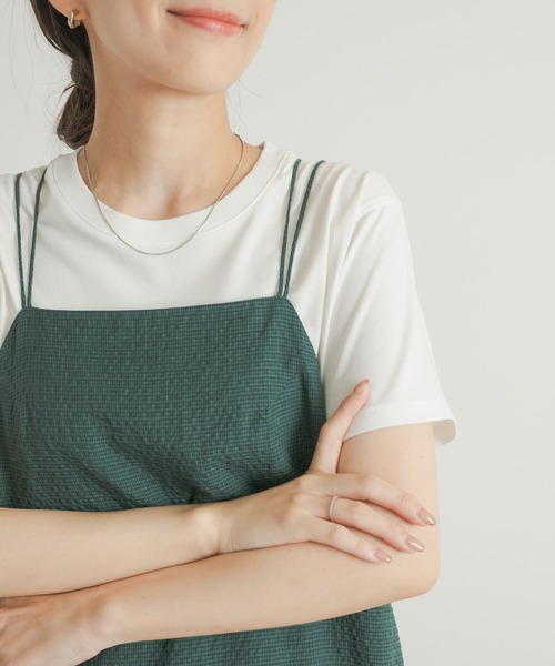 URBAN RESEARCH DOORS（アーバンリサーチドアーズ）の「『UR TECH』汗染み防止ベーシックTシャツ（Tシャツ/カットソー・レディース・ブルー/オフホワイト/ベージュ/チャコールグレー・MEDIUM）」の5枚目の写真