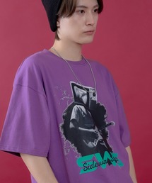 Tシャツ/カットソー（パープル/紫色系・バックプリント