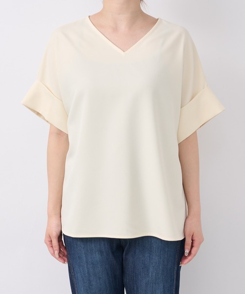 un dix cors(アンディコール)の「《二の腕・お腹カバー・リバイバルアイテム》ニュアンススリーブブラウス(シャツ/ブラウス・レディース・ブラック/レッド/オフホワイト/ピンク・FREE)」の22枚目の写真