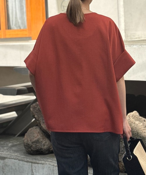 un dix cors(アンディコール)の「《二の腕・お腹カバー・リバイバルアイテム》ニュアンススリーブブラウス(シャツ/ブラウス・レディース・ブラック/レッド/オフホワイト/ピンク・FREE)」の10枚目の写真