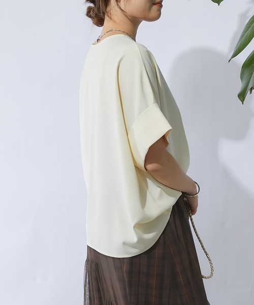 un dix cors(アンディコール)の「《二の腕・お腹カバー・リバイバルアイテム》ニュアンススリーブブラウス(シャツ/ブラウス・レディース・ブラック/レッド/オフホワイト/ピンク・FREE)」の19枚目の写真