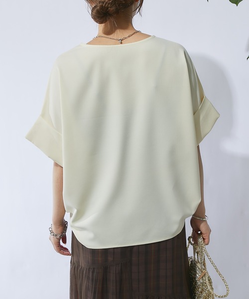 un dix cors(アンディコール)の「《二の腕・お腹カバー・リバイバルアイテム》ニュアンススリーブブラウス(シャツ/ブラウス・レディース・ブラック/レッド/オフホワイト/ピンク・FREE)」の20枚目の写真