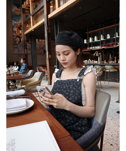 JUMELLE（ジュメロ）の「ribbon beret（ハンチング/ベレー帽・レディース・ブラック/アイボリー・FREE）」の21枚目の写真