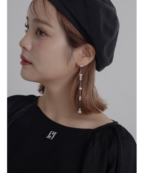 JUMELLE（ジュメロ）の「ribbon beret（ハンチング/ベレー帽・レディース・ブラック/アイボリー・FREE）」の3枚目の写真