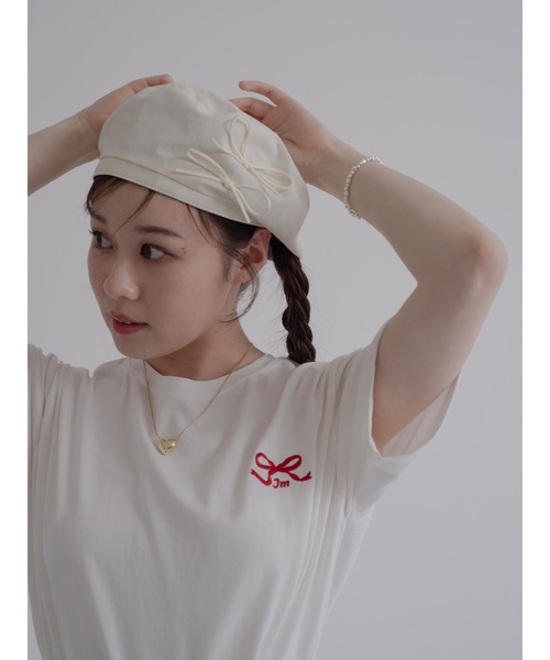 JUMELLE（ジュメロ）の「ribbon beret（ハンチング/ベレー帽・レディース・ブラック/アイボリー・FREE）」の13枚目の写真