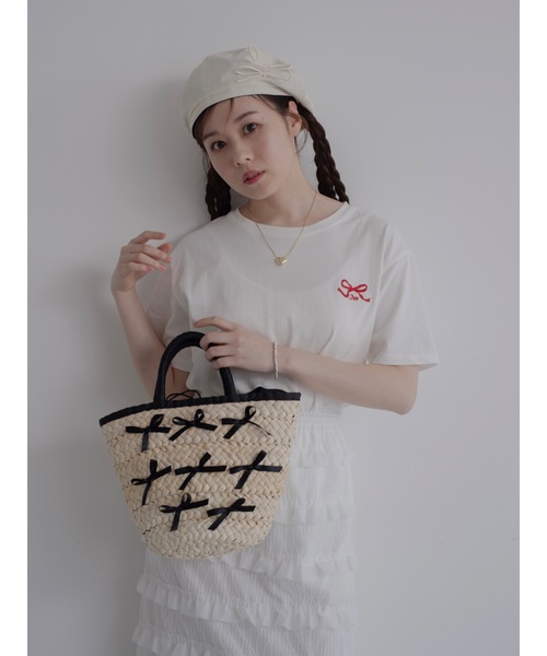 JUMELLE（ジュメロ）の「ribbon beret（ハンチング/ベレー帽・レディース・ブラック/アイボリー・FREE）」の16枚目の写真
