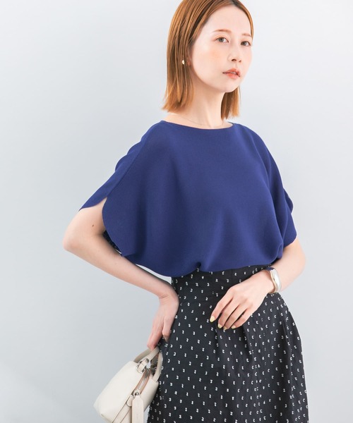 URBAN RESEARCH ROSSO WOMEN（アーバンリサーチ　ロッソ）の「ボートネックガータープルオーバー（ニット/セーター・レディース・ブルー/オフホワイト/ブラック・FREE）」の12枚目の写真