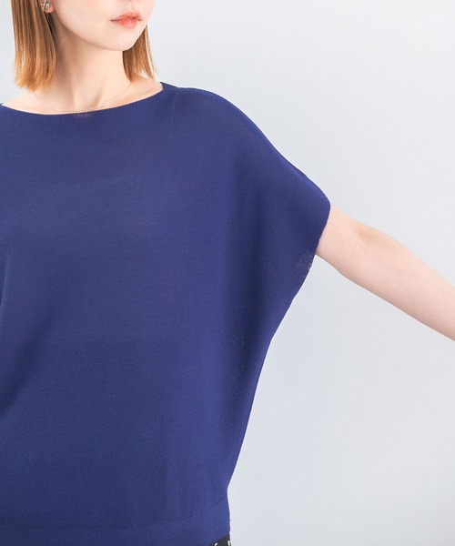 URBAN RESEARCH ROSSO WOMEN（アーバンリサーチ　ロッソ）の「ボートネックガータープルオーバー（ニット/セーター・レディース・ブルー/オフホワイト/ブラック・FREE）」の18枚目の写真
