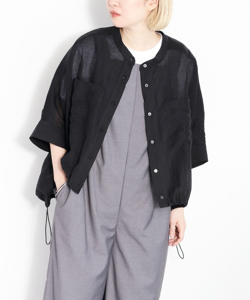 cepo(セポ)の「バンドカラードルマンスリーブドロストシャツ(シャツ/ブラウス・レディース・オフホワイト/ライム/ブラック/サックスブルー・M)」の3枚目の写真