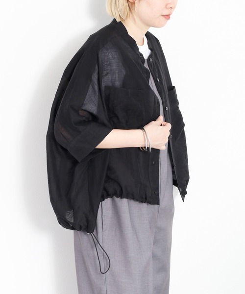 cepo(セポ)の「バンドカラードルマンスリーブドロストシャツ(シャツ/ブラウス・レディース・オフホワイト/ライム/ブラック/サックスブルー・M)」の12枚目の写真