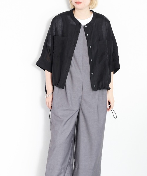 cepo(セポ)の「バンドカラードルマンスリーブドロストシャツ(シャツ/ブラウス・レディース・オフホワイト/ライム/ブラック/サックスブルー・M)」の8枚目の写真