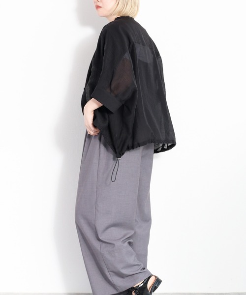 cepo(セポ)の「バンドカラードルマンスリーブドロストシャツ(シャツ/ブラウス・レディース・オフホワイト/ライム/ブラック/サックスブルー・M)」の15枚目の写真