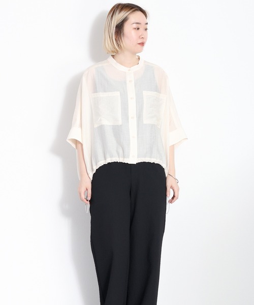 cepo(セポ)の「バンドカラードルマンスリーブドロストシャツ(シャツ/ブラウス・レディース・オフホワイト/ライム/ブラック/サックスブルー・M)」の20枚目の写真