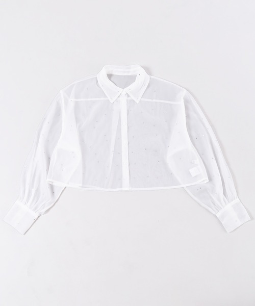 PHILLY（フィリー）の「【PHILLY】ビジューポイントシアーシャツ（シャツ/ブラウス・レディース・ブラック/ブルー/ホワイト・FREE）」の16枚目の写真