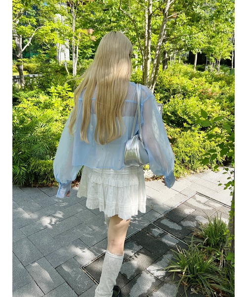 PHILLY（フィリー）の「【PHILLY】ビジューポイントシアーシャツ（シャツ/ブラウス・レディース・ブラック/ブルー/ホワイト・FREE）」の20枚目の写真