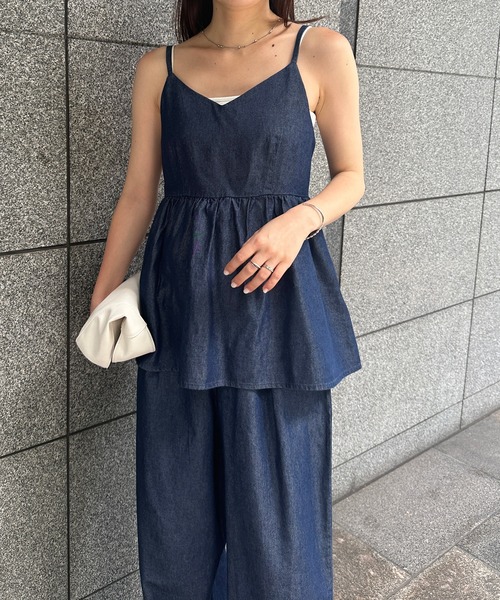 RANAN（ラナン）の「デニムキャミビスチェセットアップ（セットアップ・レディース・ブルー/ブラック・LL/M/L）」の7枚目の写真