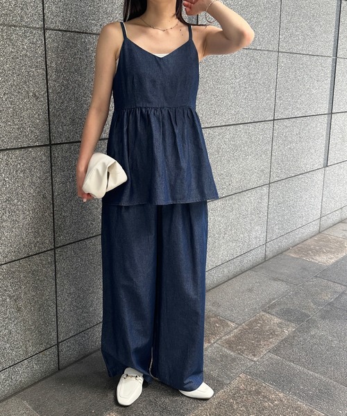 RANAN（ラナン）の「デニムキャミビスチェセットアップ（セットアップ・レディース・ブルー/ブラック・LL/M/L）」の9枚目の写真