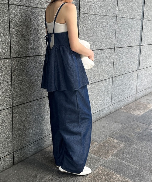 RANAN（ラナン）の「デニムキャミビスチェセットアップ（セットアップ・レディース・ブルー/ブラック・LL/M/L）」の10枚目の写真