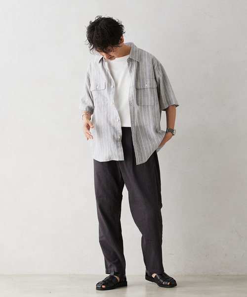 JOURNAL STANDARD relume（ジャーナルスタンダード　レリューム）の「European Flax / ヨーロピアンフラックス リネンイージースラックス（スラックス・メンズ・ナチュラル/ブラック系その他/コバルトブルー・LARGE/MEDIUM）」の4枚目の写真