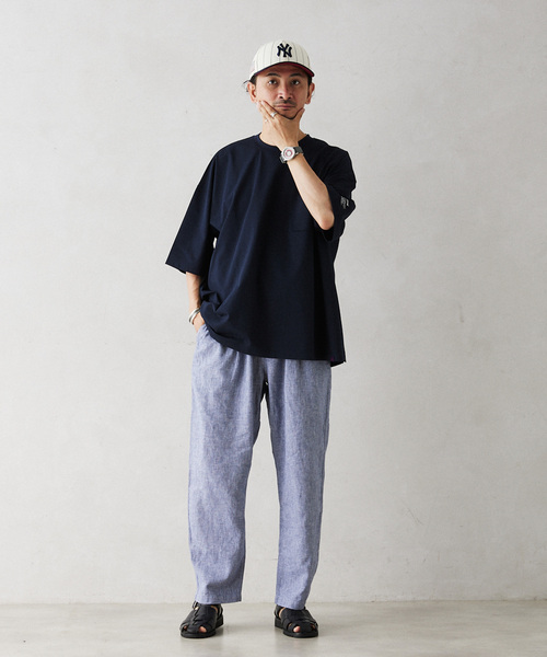 JOURNAL STANDARD relume（ジャーナルスタンダード　レリューム）の「European Flax / ヨーロピアンフラックス リネンイージースラックス（スラックス・メンズ・ナチュラル/ブラック系その他/コバルトブルー・LARGE/MEDIUM）」の7枚目の写真