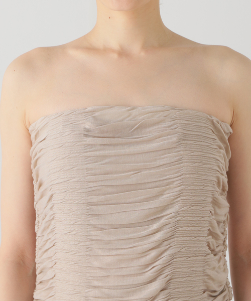 IENA(イエナ)の「Raspail/ラスパイユ SHIRRINNG TUBE TOP RB-203(チューブトップ・レディース・ベージュ・FREE)」の4枚目の写真