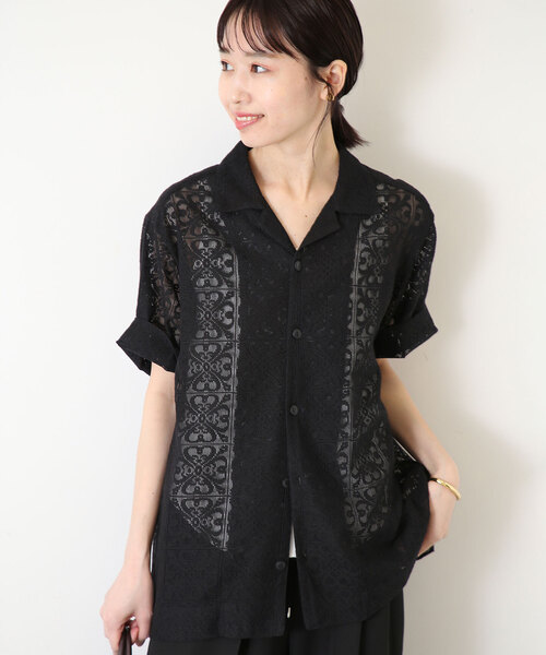 SLOBE IENA（スローブイエナ）の「レースハーフスリーブシャツ（シャツ