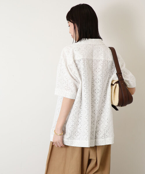 SLOBE IENA（スローブイエナ）の「レースハーフスリーブシャツ（シャツ