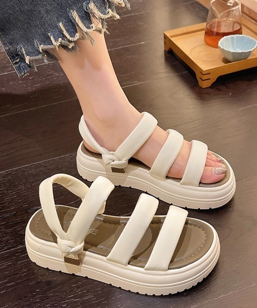 Miniministore(ミニミニストア)の「ストラップサンダル 韓国風 厚底サンダル(サンダル・レディース・アイボリー/ブラック・24.0cm/24.5cm/23.5cm/23.0cm/22.5cm)」の11枚目の写真