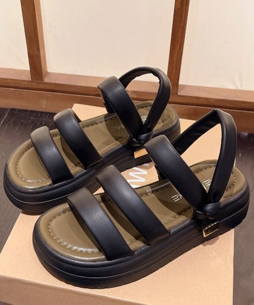 Miniministore(ミニミニストア)の「ストラップサンダル 韓国風 厚底サンダル(サンダル・レディース・アイボリー/ブラック・24.0cm/24.5cm/23.5cm/23.0cm/22.5cm)」の16枚目の写真
